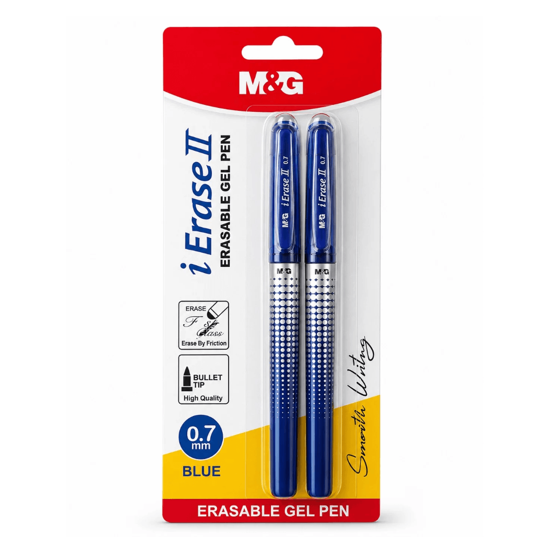 Stylo gel bleu effaçable pointe 0,7 mm