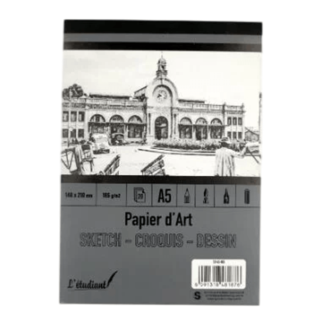 Papier dessin A5 20 feuilles 165g L'étudiant