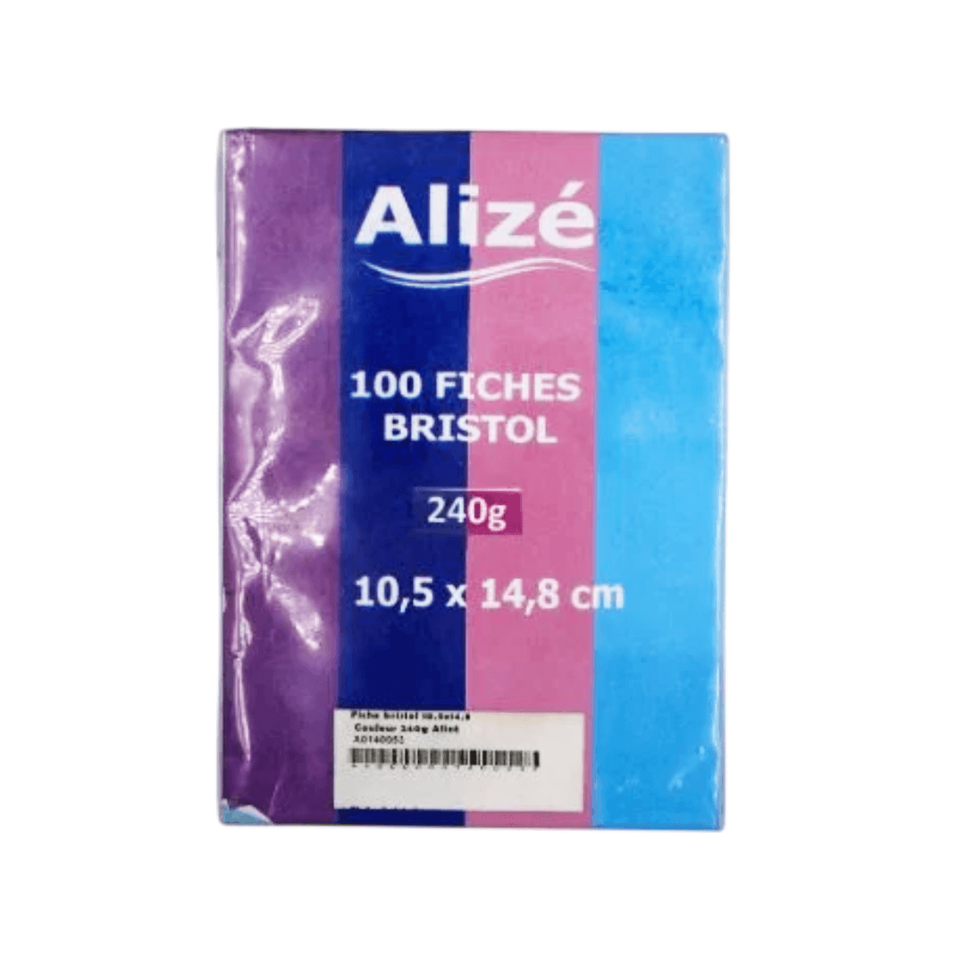 Fiches Bristol couleur Alize 100 pages 240g