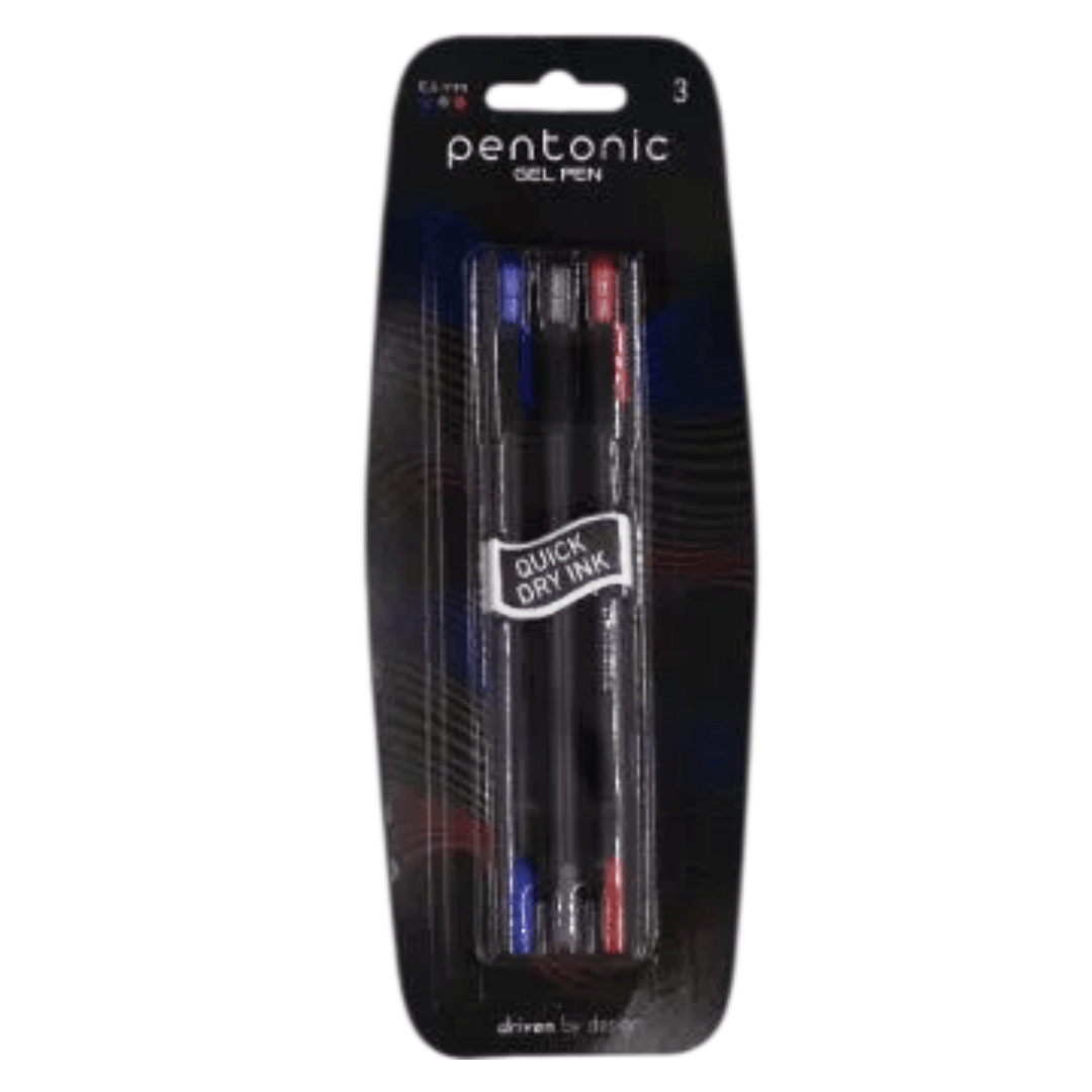 Stylos gel Pentonic 0,6mm 3 pièces (bleu, rouge, noir)