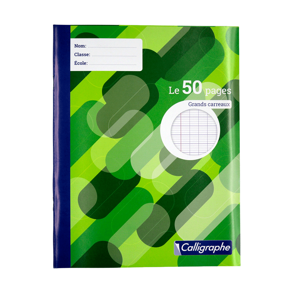 Cahier calligraphe petit format grand carreaux 48 pages