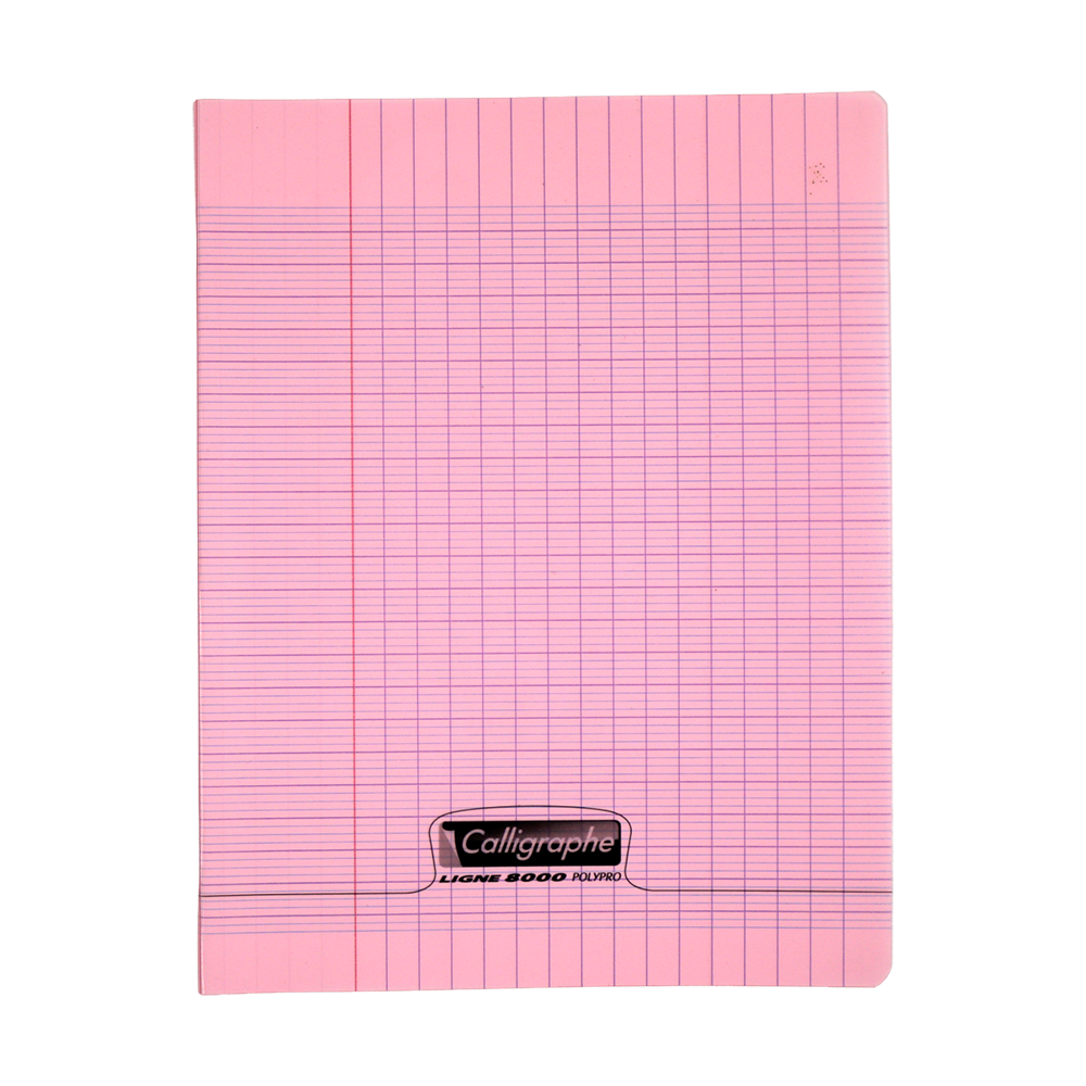Cahier Seyes polypro rose petit format 96 pages
