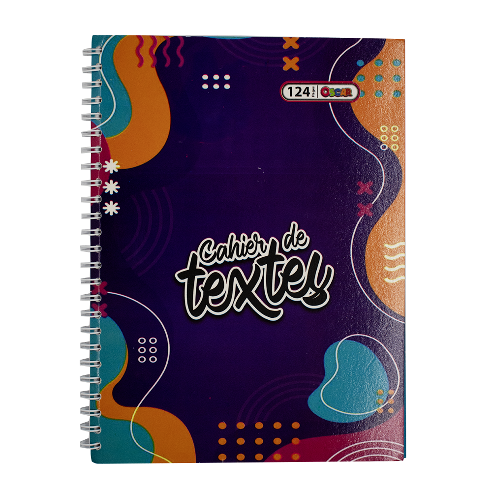 Cahier texte spirale 124 pages Oscar