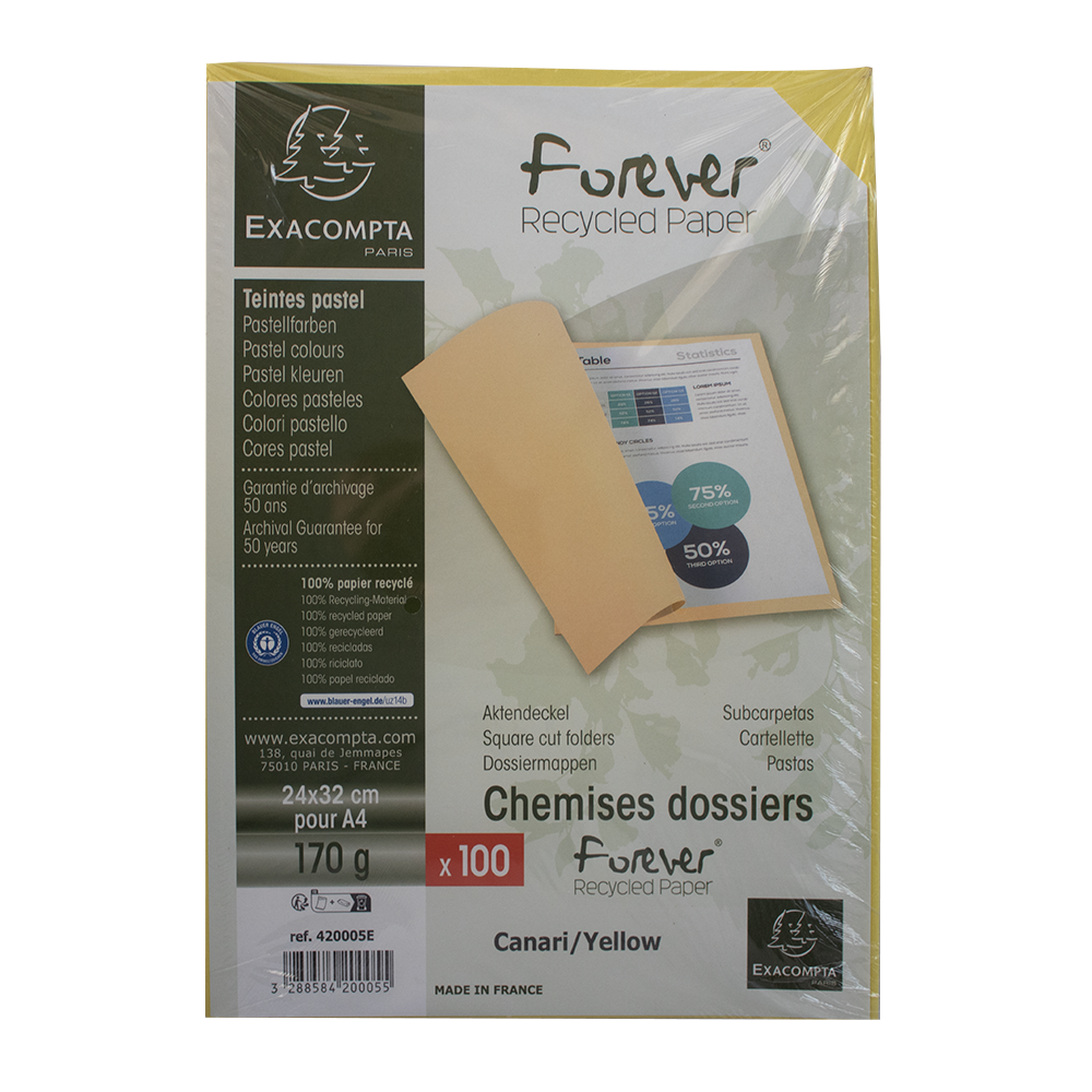 Chemise cartonnée jaune 24x32cm