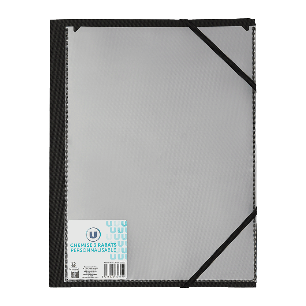 Chemise élastique 3 rabats U polypro gris métal