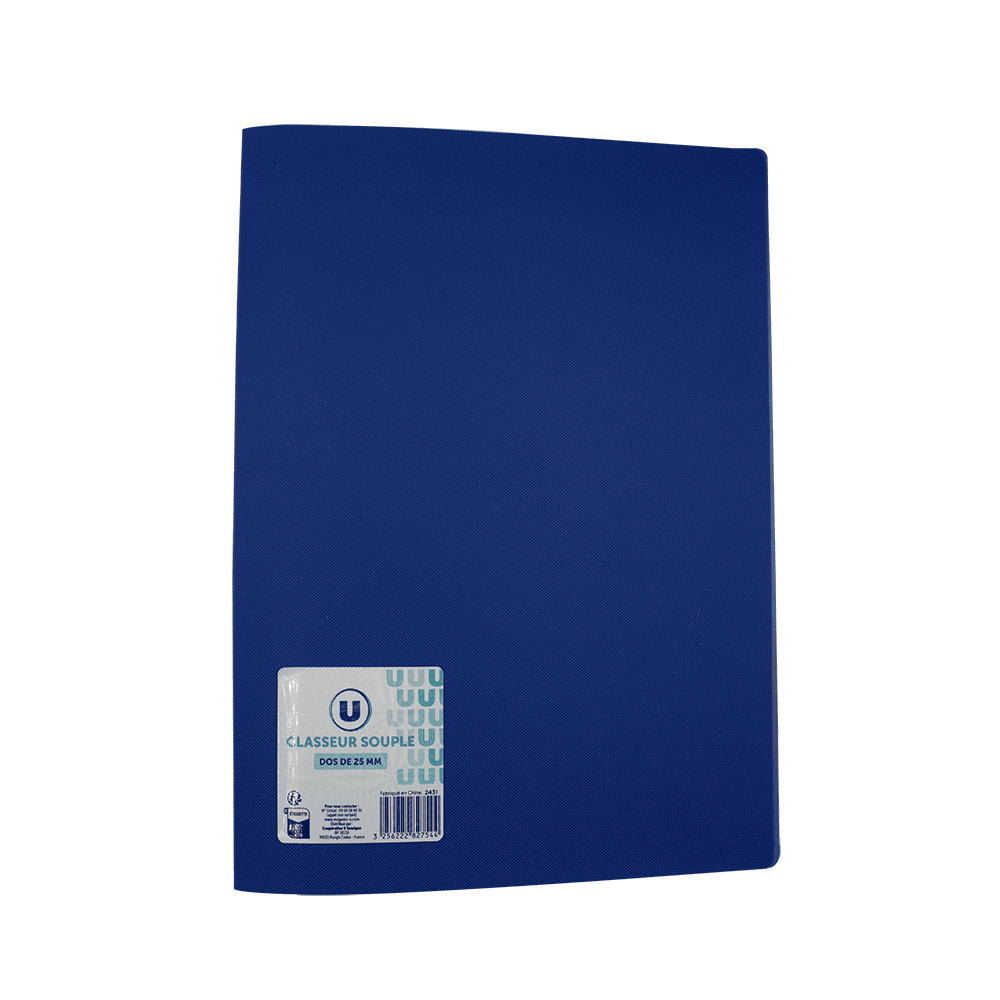 Classeur souple U 4 anneaux A4 en polypropylène 25mm noir