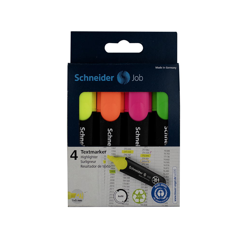 Surligneurs 4 couleurs Schneider