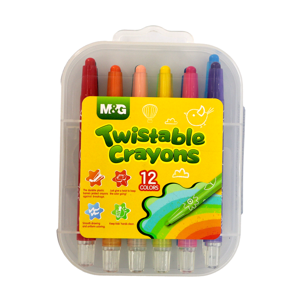 Crayons de cire torsadés 12 couleurs M&G X4232