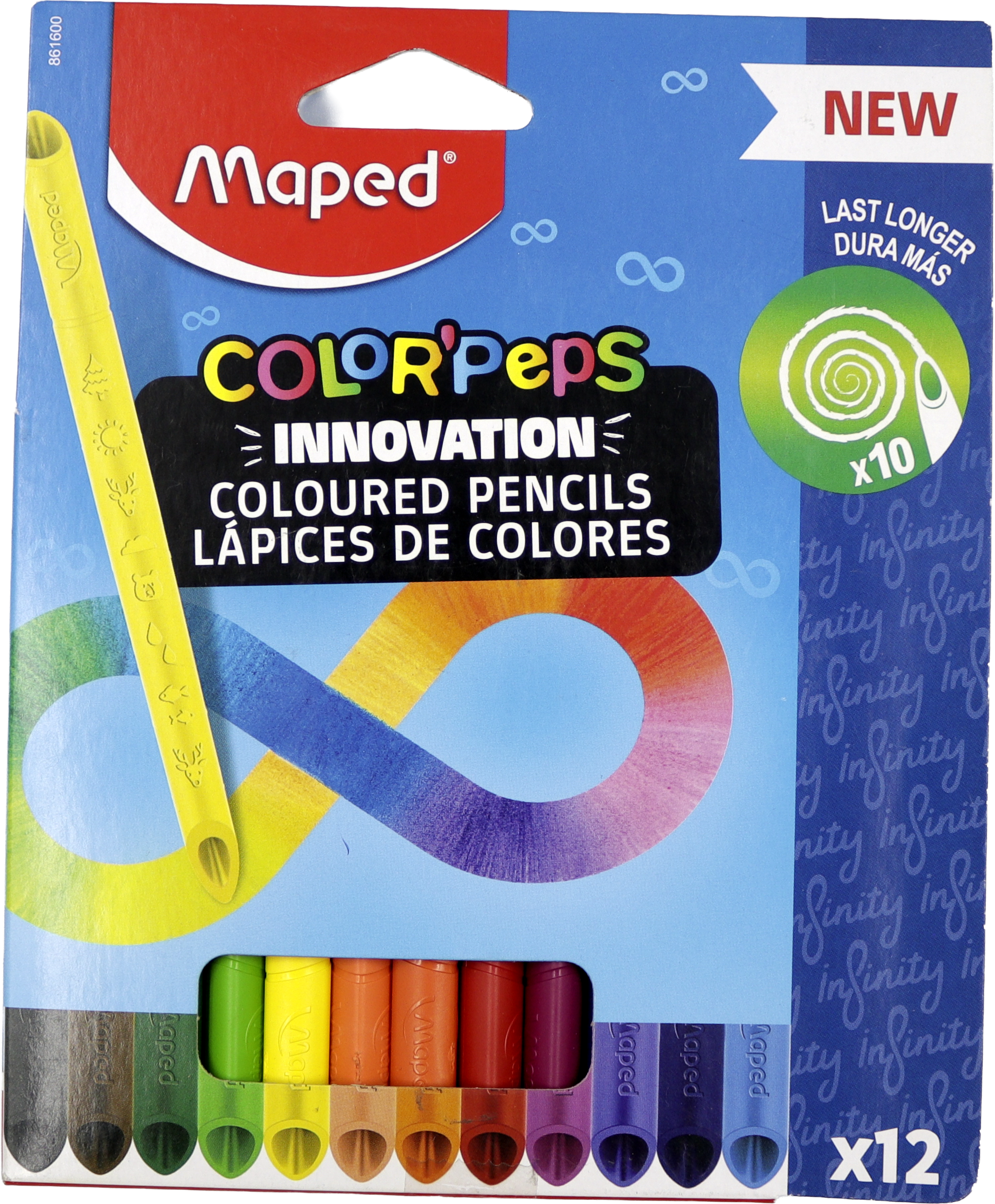 Crayons de couleur 100 % mine Infinity 12 pièces Maped