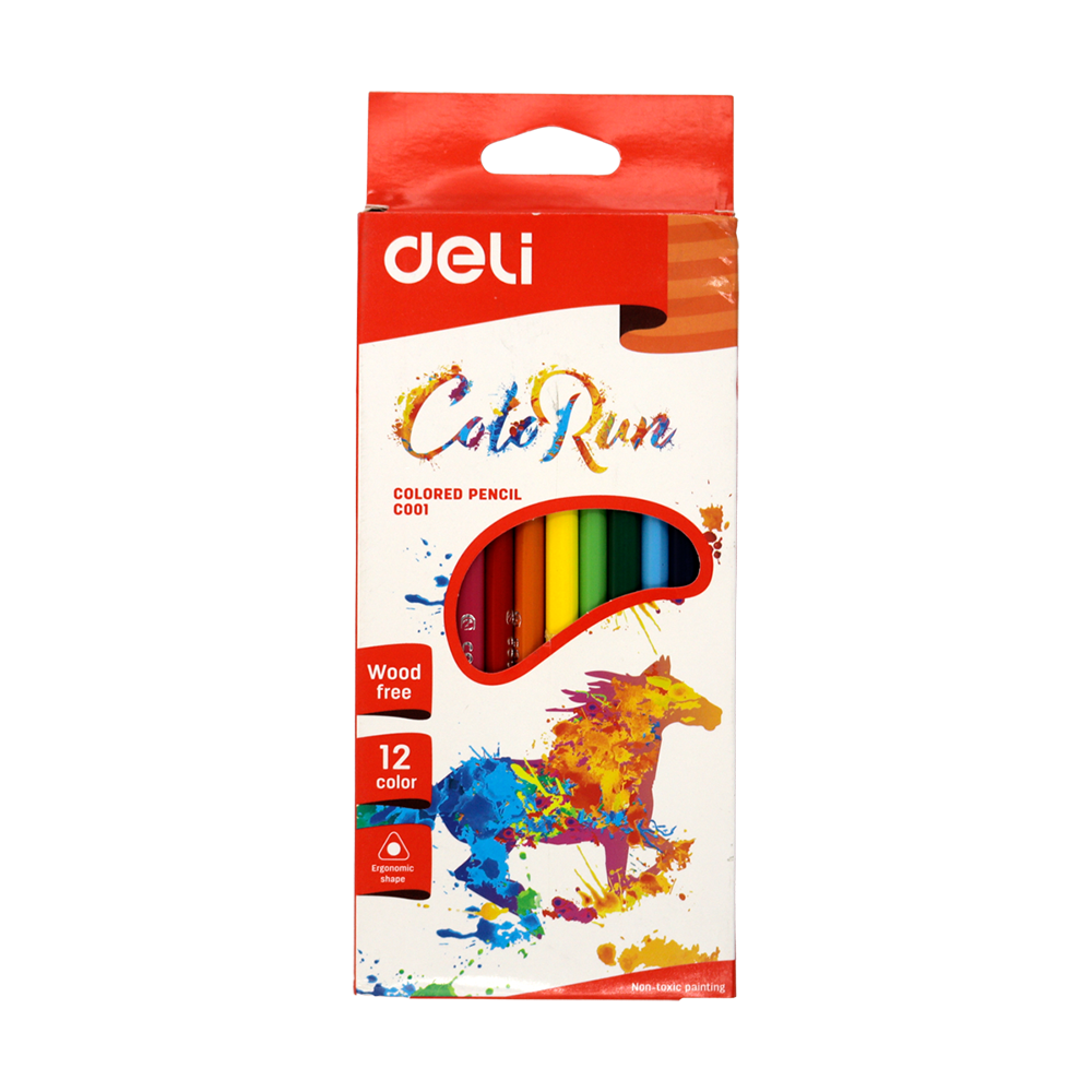 Crayons de couleur Deli Colorun 12 pièces