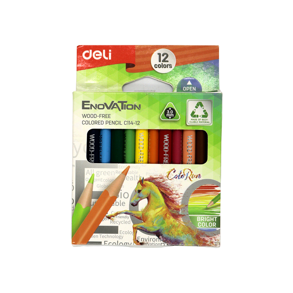 crayons de couleur Deli Enovation 12 pièces C114-12