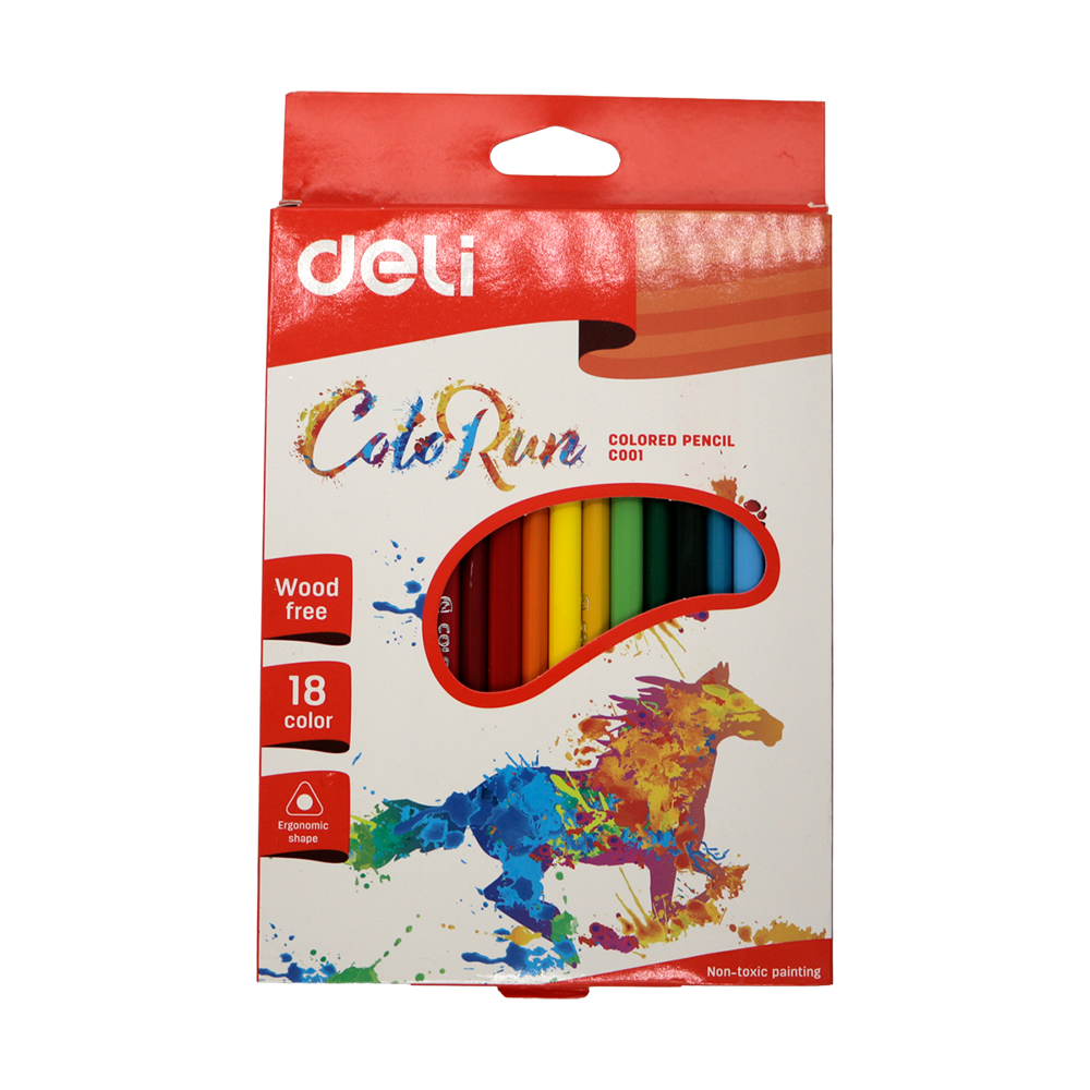 crayons de couleur Deli Run 18 pièces