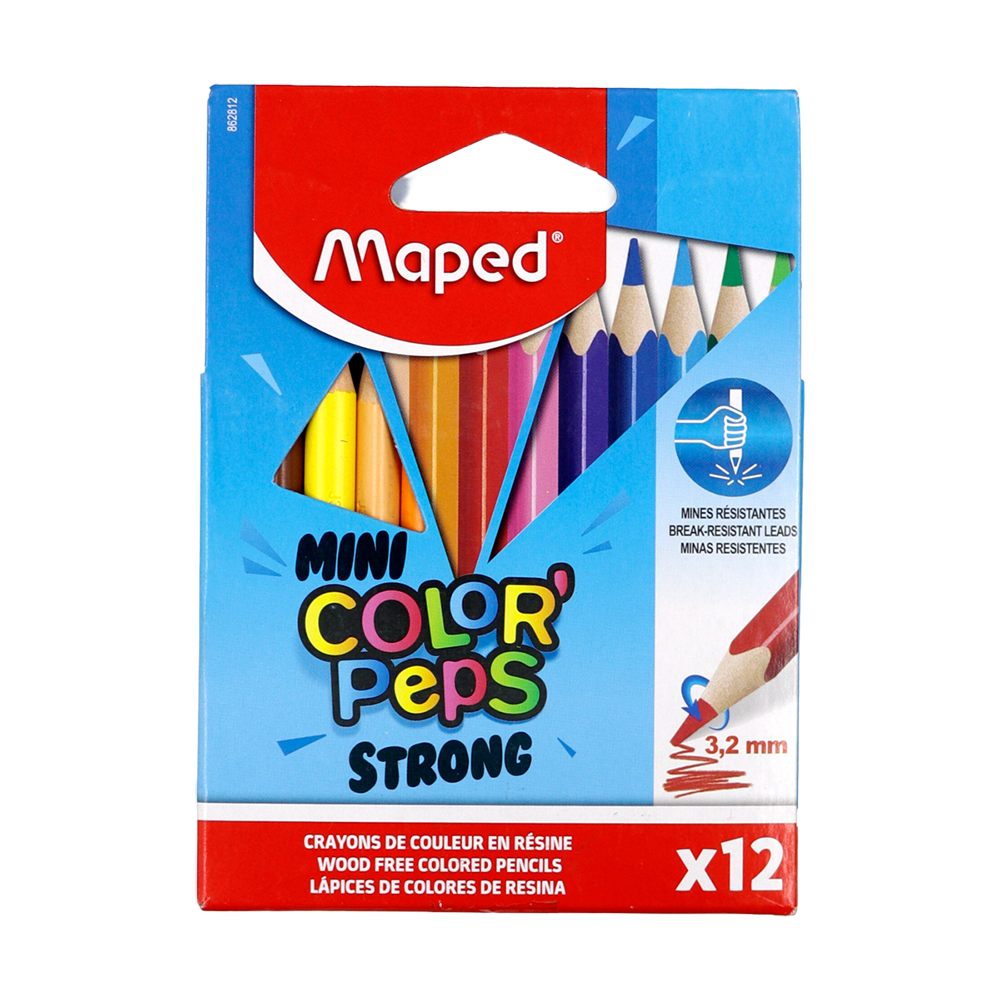 Crayons de couleur Strong 12 pièces 9cm Maped