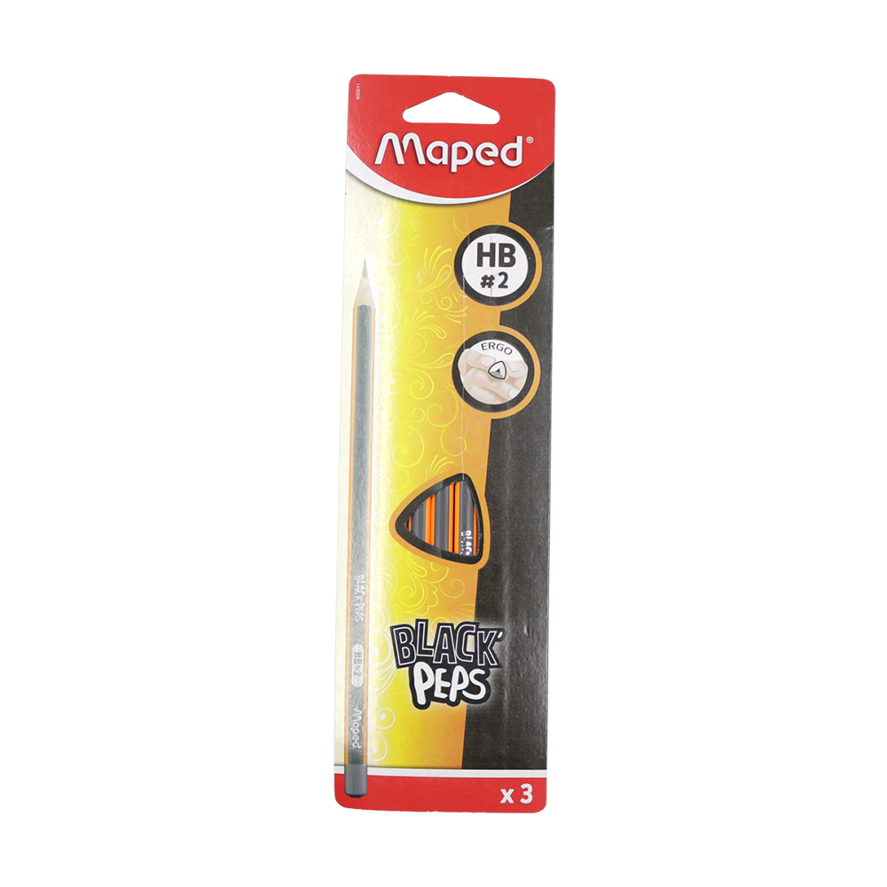Crayons graphite HB 3 pièces Black'Peps Maped