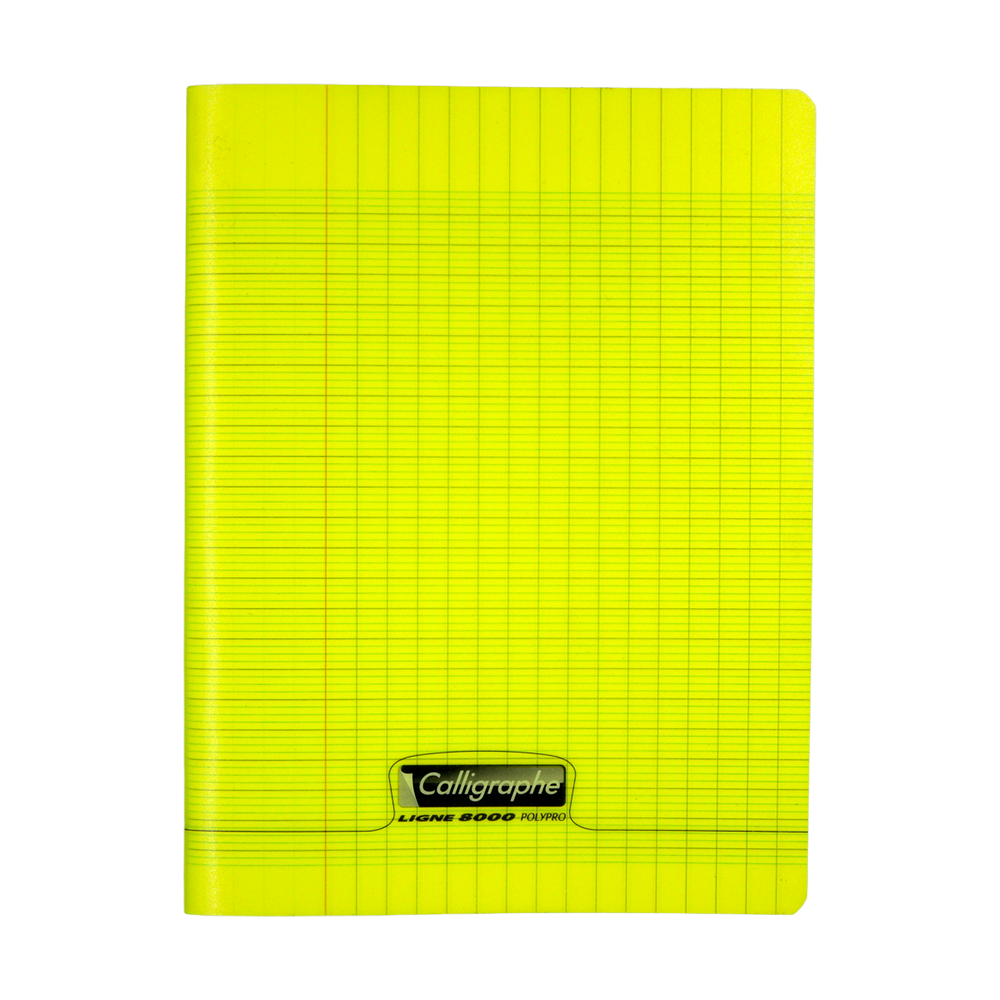 Cahier calligraphe polypro jaune petit format 192 pages