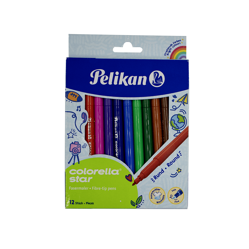 Feutres 12 couleurs fines Pelikan