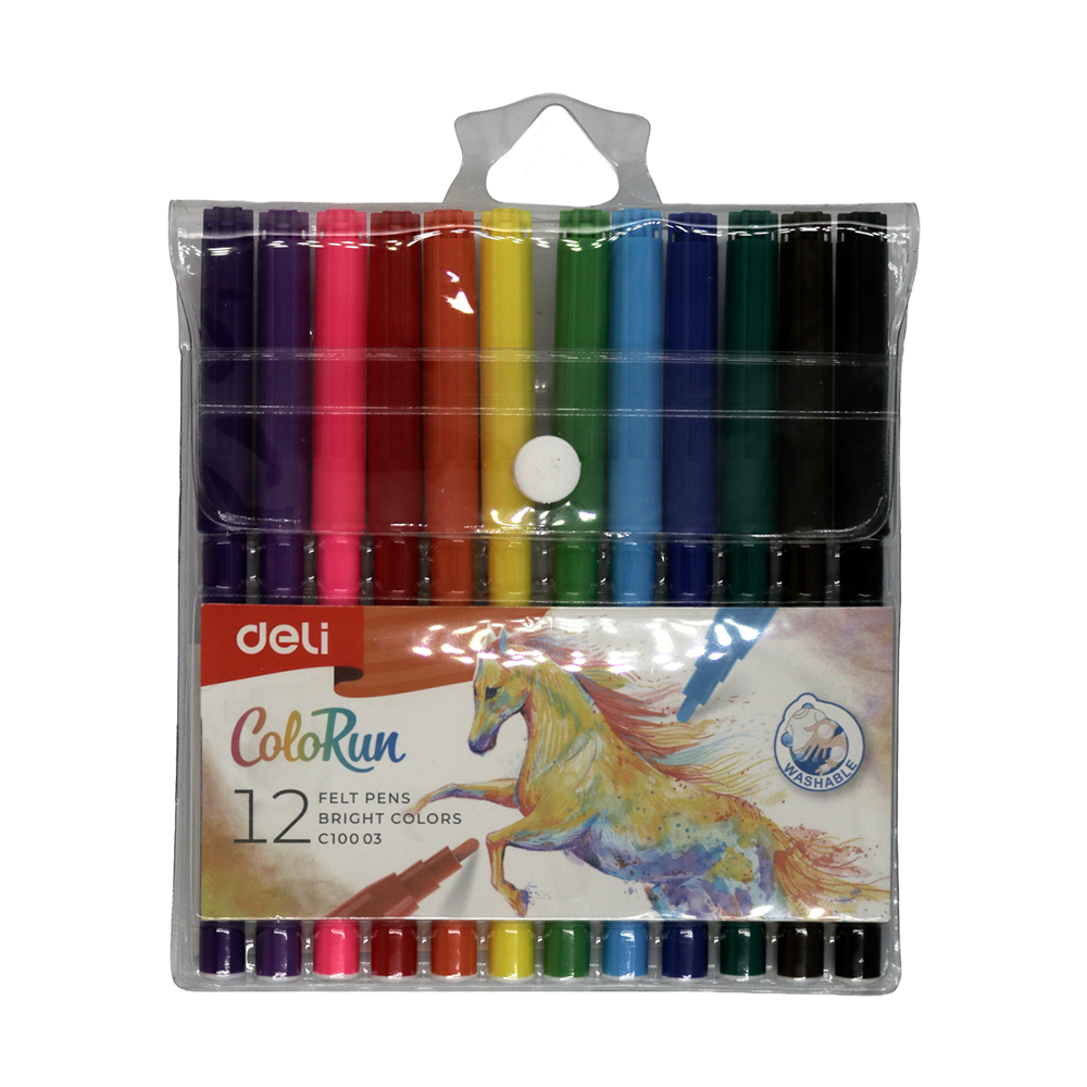 Feutres 12 couleurs ogive Deli 10003