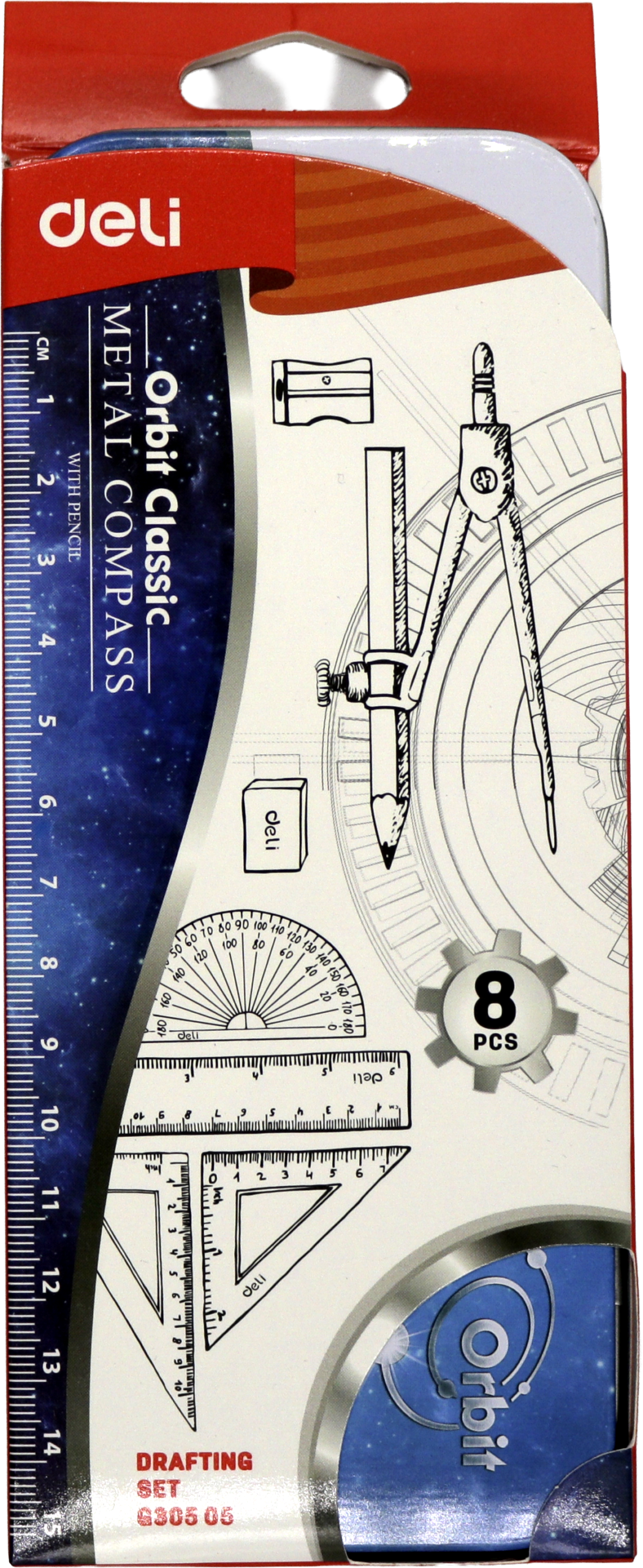 Kit géométrie 5 pièces règles avec compas
