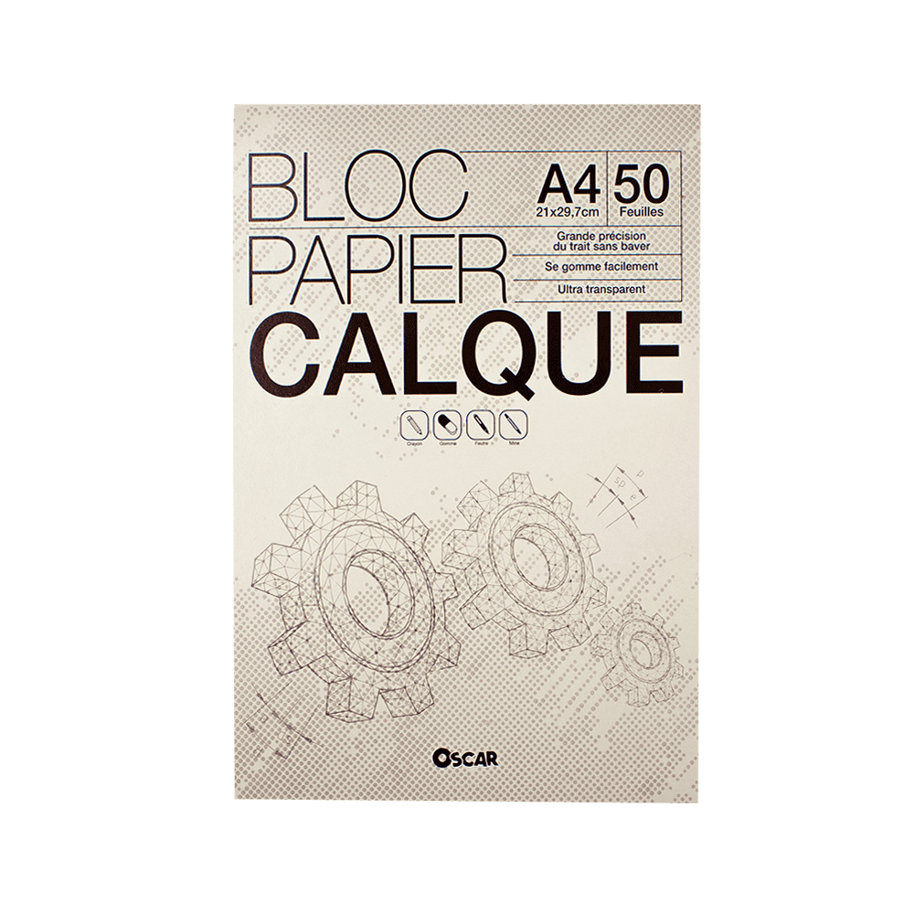 Papier calques A4 90-95g Bozar 50 feuilles