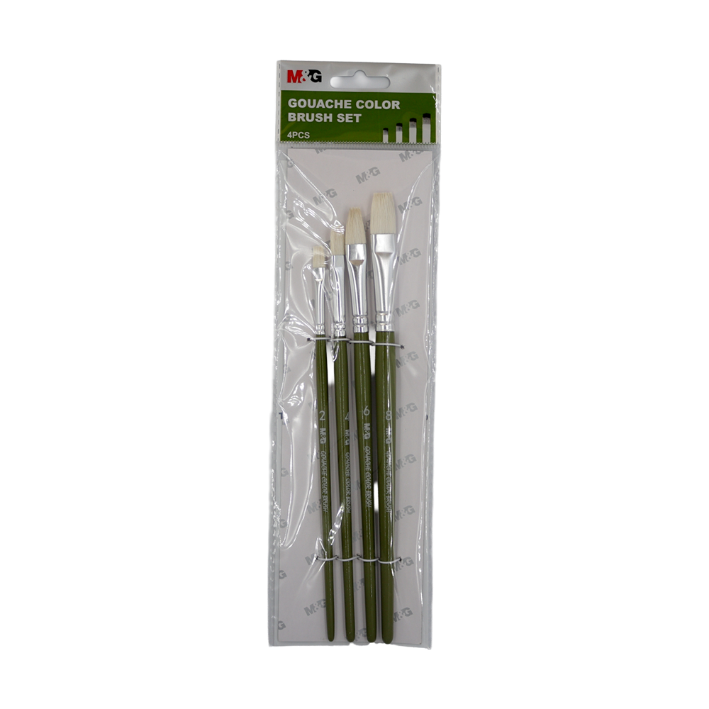 Pinceaux plats 4 pièces n°2-4-6-8 M&G 97891