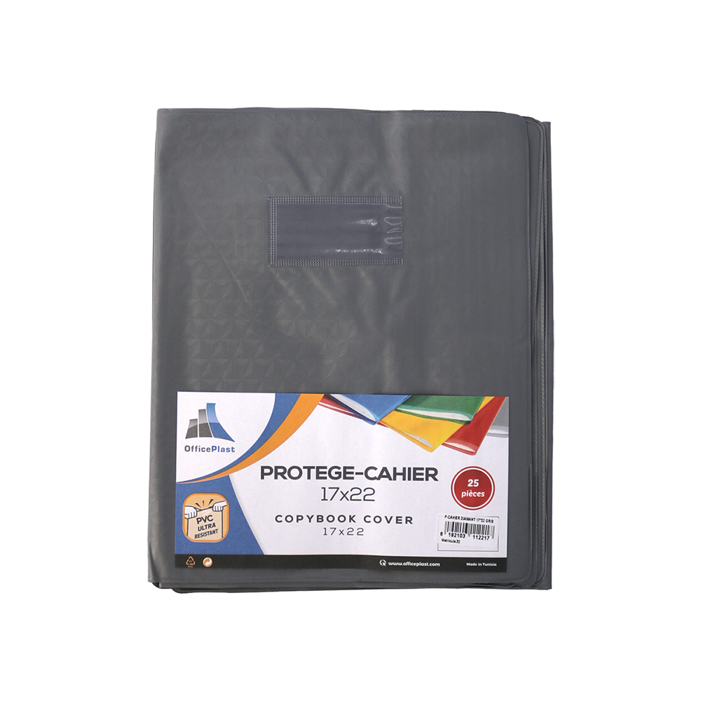 Protège-cahier petit format gris clair Office