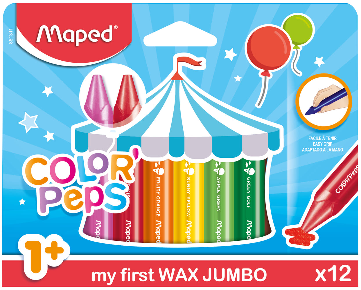 Crayons de cire Color'Peps 12 couleurs