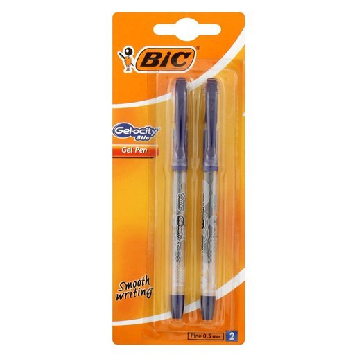 Stylo gel bleu Bic Gel-ocity 0,7mm 2 pièces