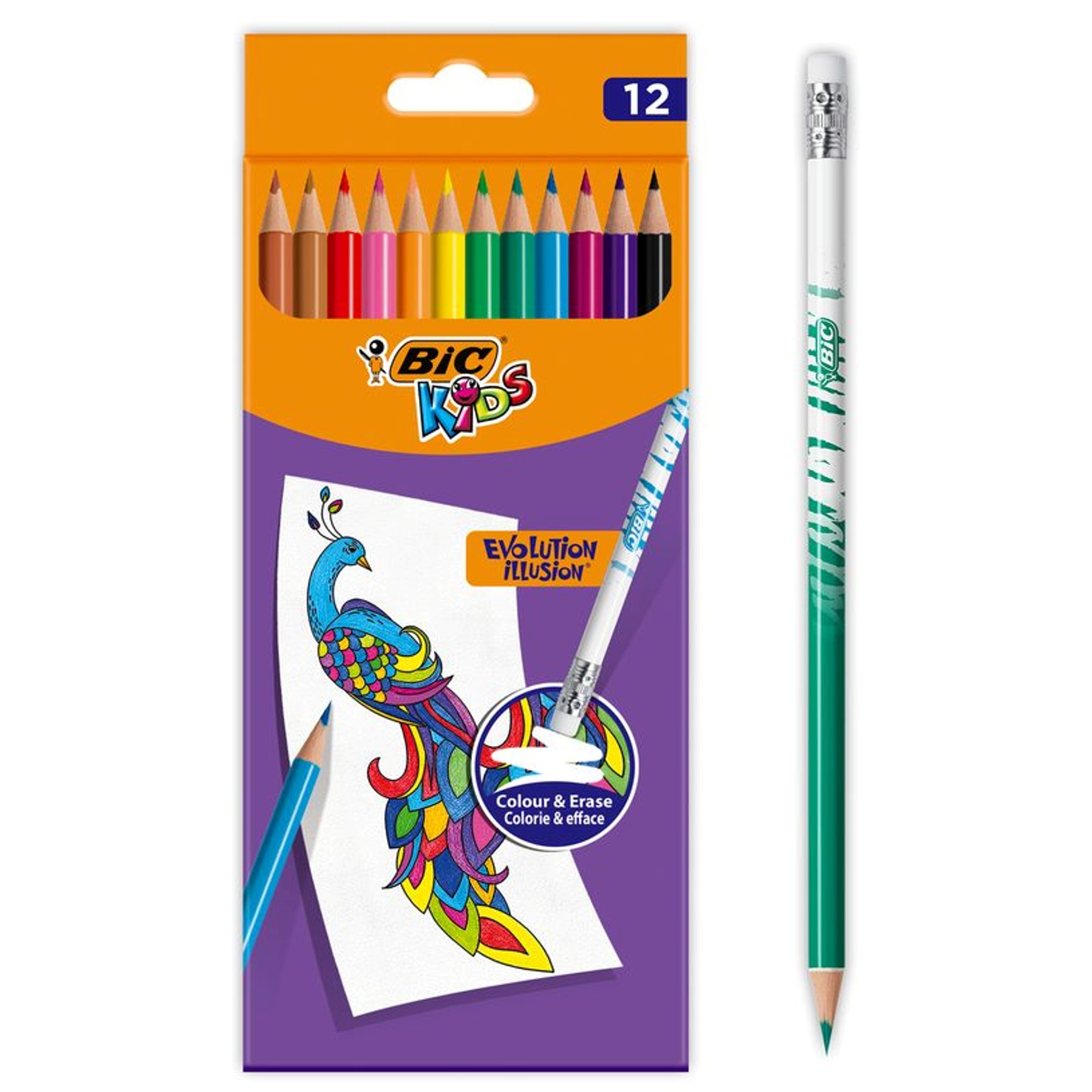 Crayons de couleur Evolution Illusion 12 couleurs