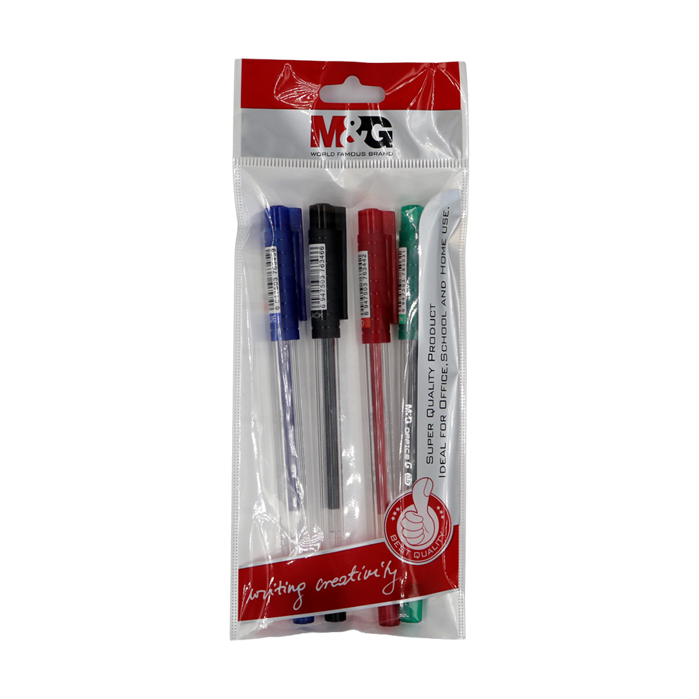 Stylo gel couleurs 0.5mm 4 pièces M&G