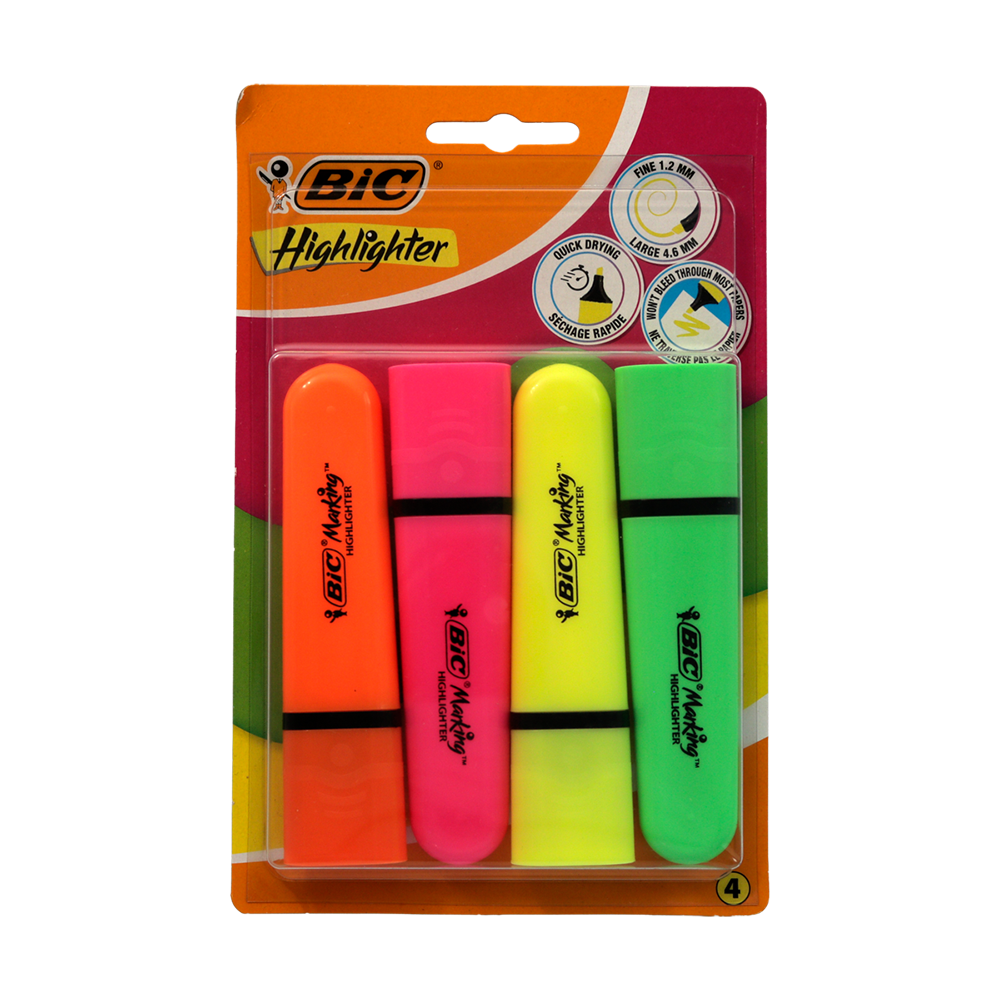 Surligneurs Bic Flat 4 couleurs