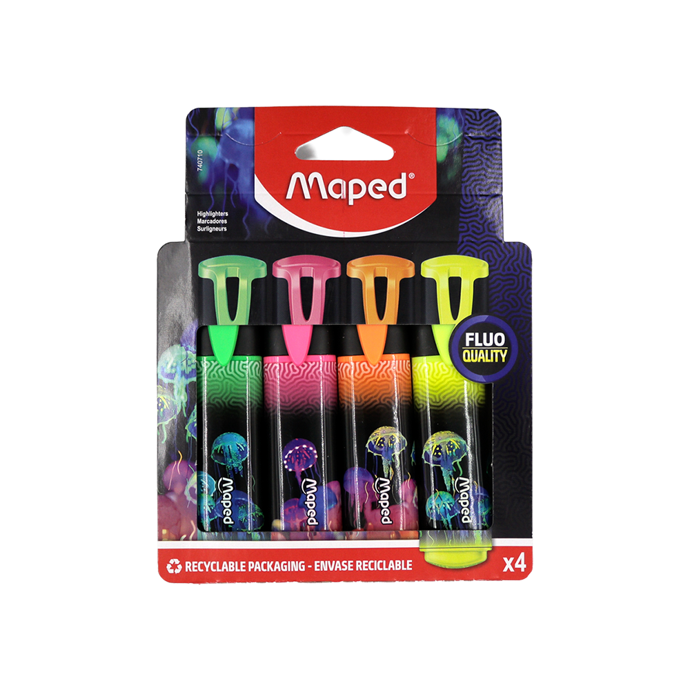 Surligneurs fluo 4 couleurs Maped Deepsea Paradise