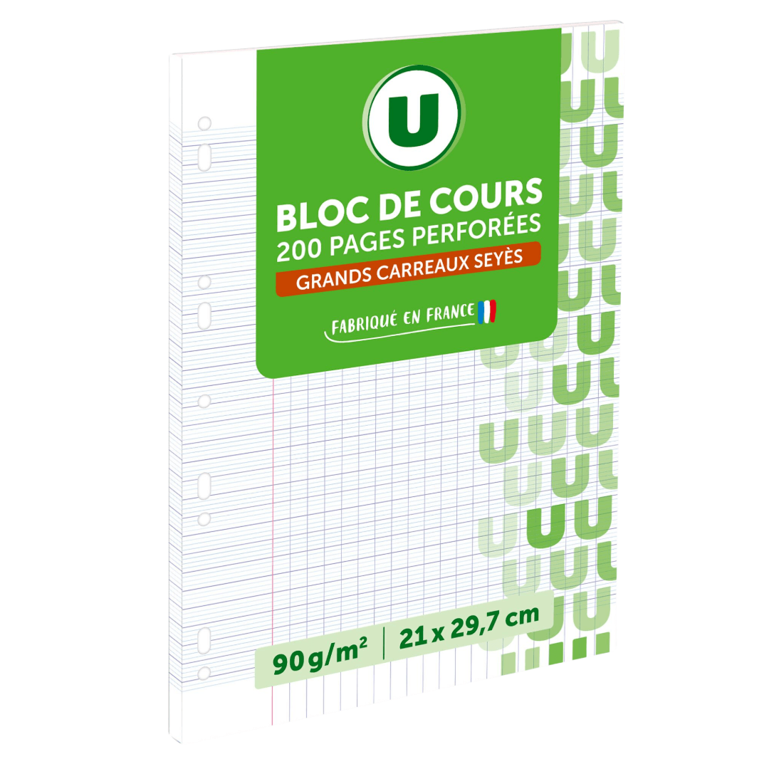 Feuilles simple grand carreaux uni 21 × 29,7 cm 200 pages