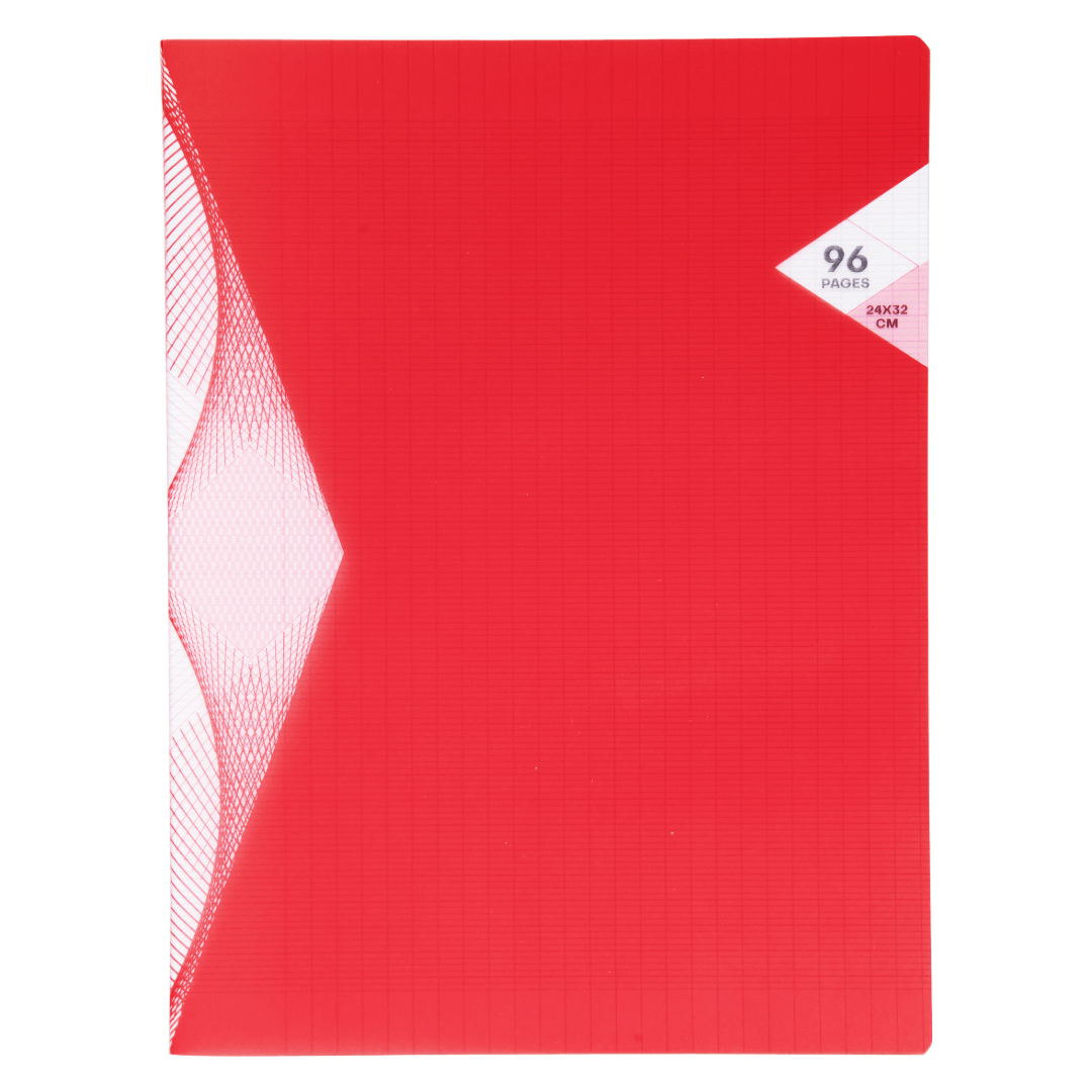 Cahier piqué grands carreaux rouge 96 pages 24 × 32 cm