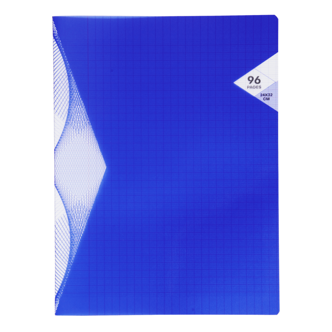 Cahier piqué grands carreaux bleu 96 pages 24 × 32 cm
