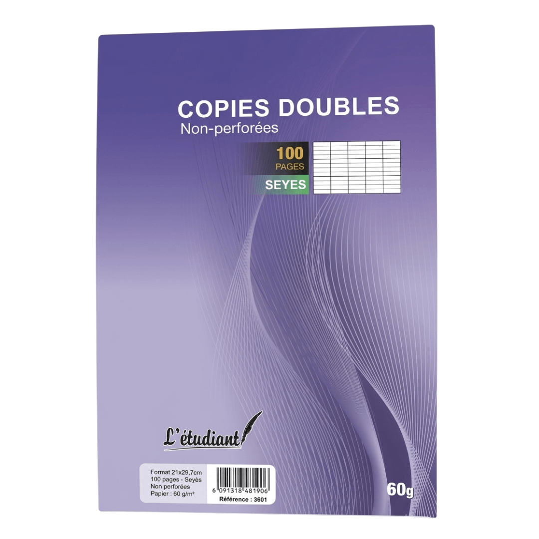 Feuilles doubles non perforées A4 grands carreaux 100 pages