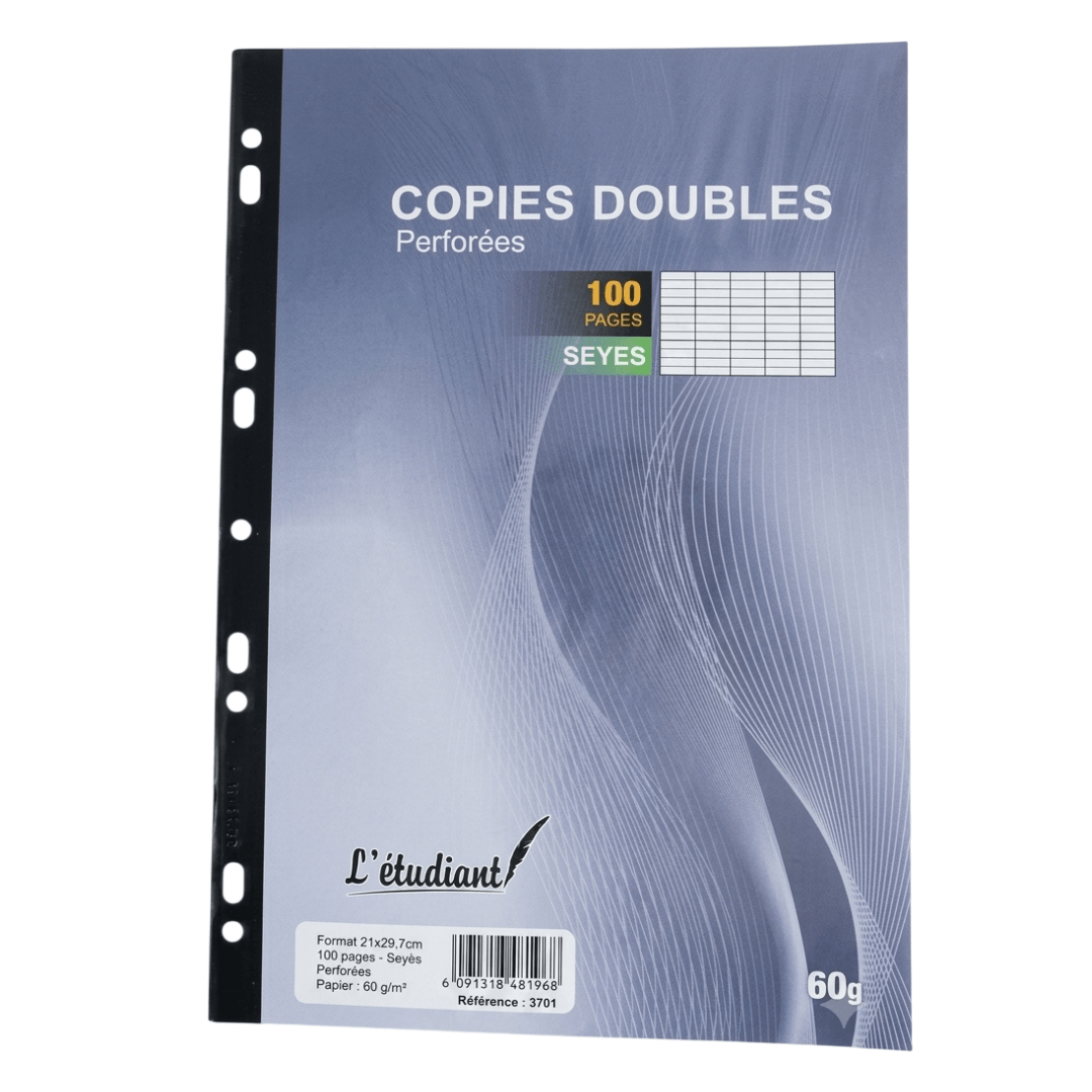 Feuilles doubles perforées A4 grands carreaux 100 pages