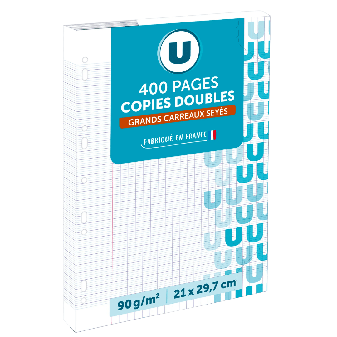 Feuilles doubles perforées Seyès 21 × 29,7 cm 400 pages