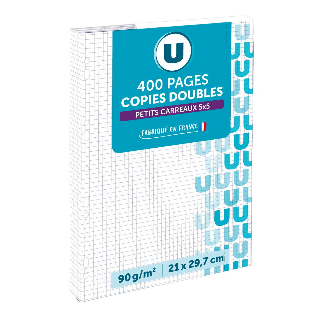 Copies doubles perforées petit carreaux 21 × 29,7 cm 400 pages 90 g