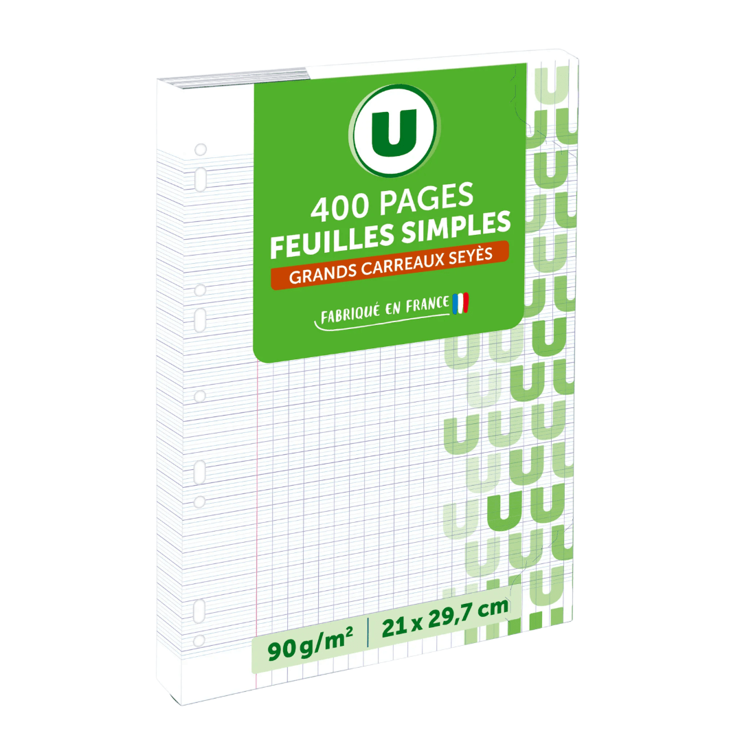 Feuilles perforées Seyès 21 × 29,7 cm - 400 pages
