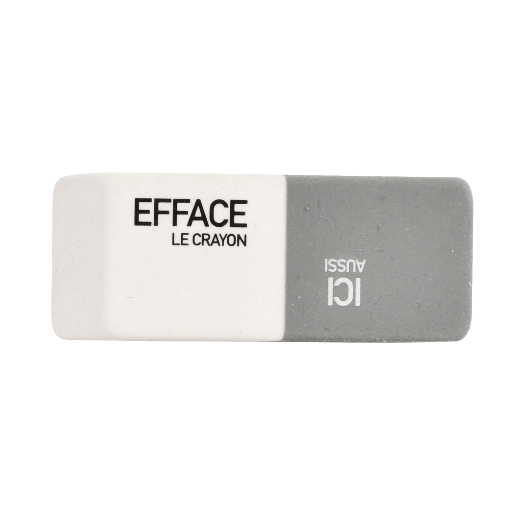 Gomme double usage gris et blanc sans emballage