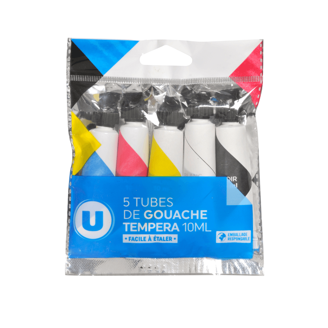 Gouache 5 tubes de 10 ml couleurs primaires