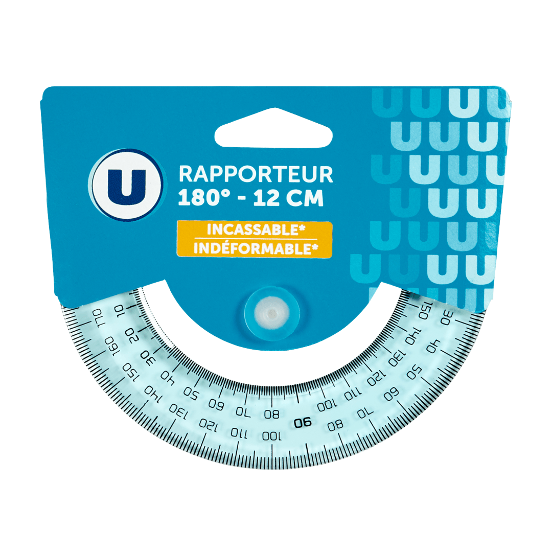 Rapporteur 180 degrés à bord biseauté 12 cm